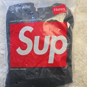 Hanes Supreme Crew Socks - Black